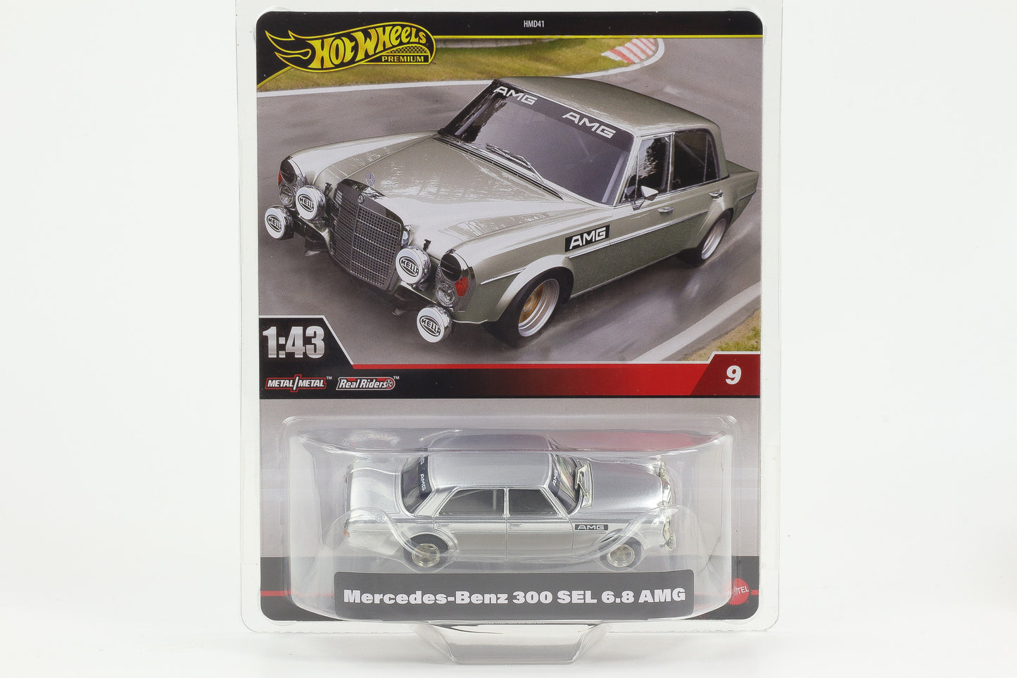 1:43 Hot Wheels Premium 2024 Real Riders Mercedes 300 SEL 6.8 AMG silver