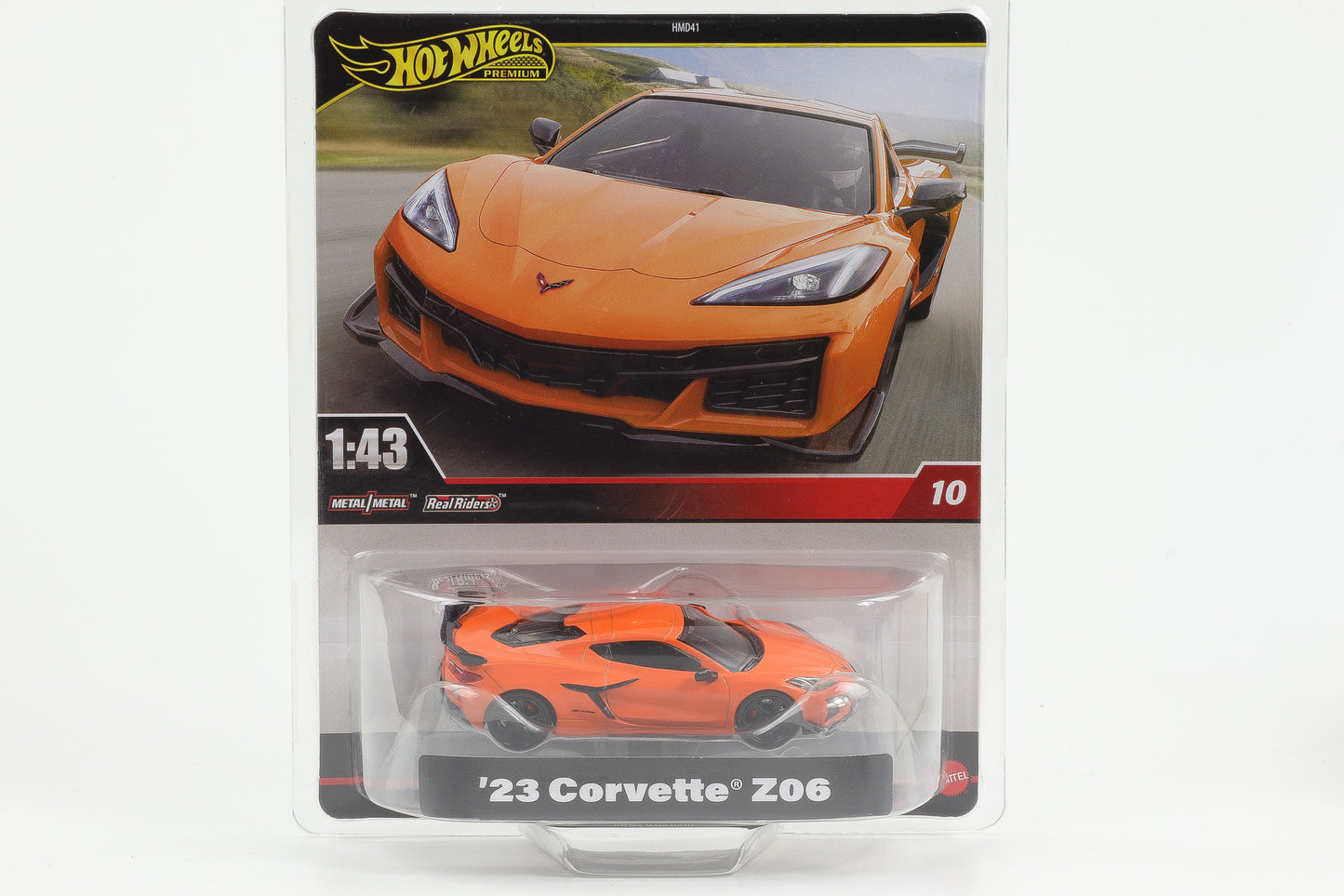 1:43 Hot Wheels Premium 2024 Real Riders Chevrolet Corvette Z06 orange 2023