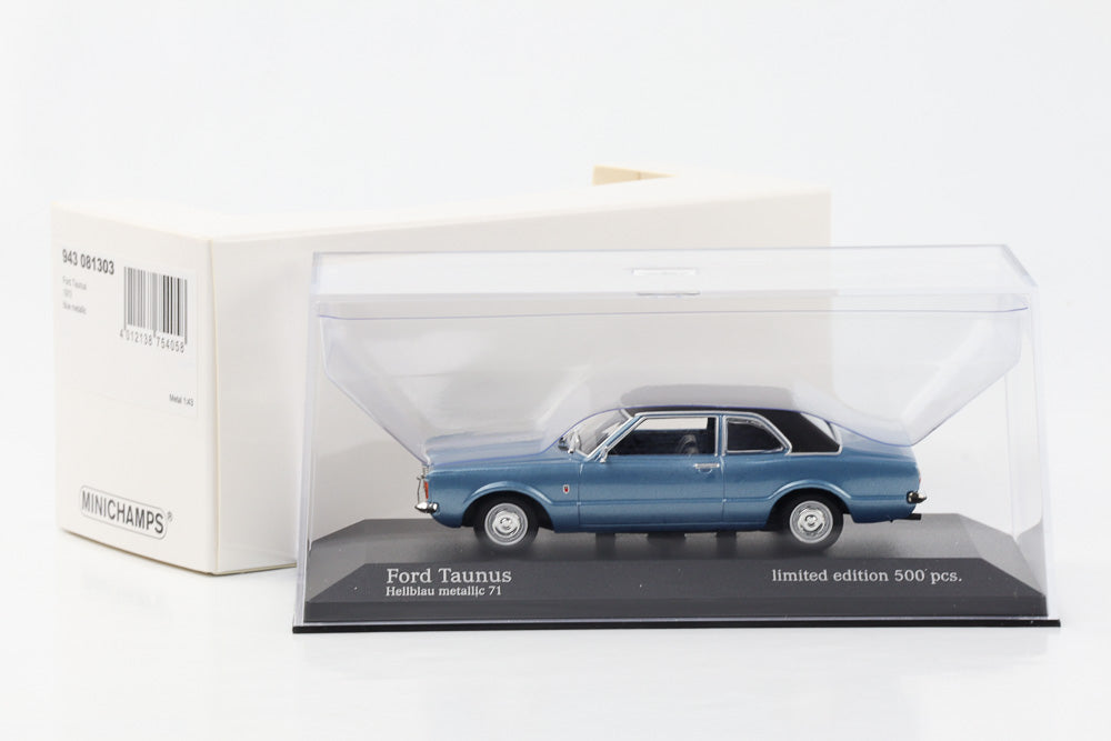 1:43 Ford Taunus azul claro metalizado 71 1970 Minichamps Limited