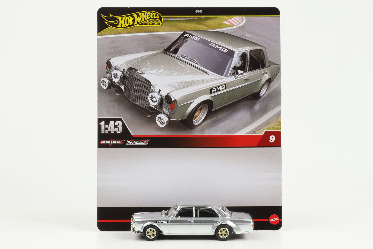 1:43 Hot Wheels Premium 2024 Real Riders Mercedes 300 SEL 6.8 AMG silver