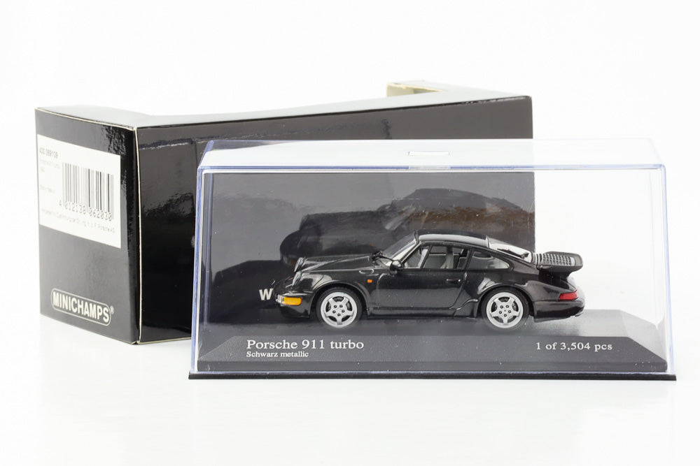 1:43 Porsche 964 911 Turbo 1990 black metallic Minichamps