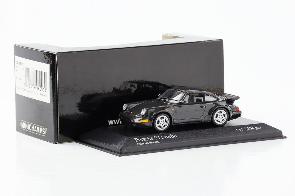1:43 Porsche 964 911 Turbo 1990 black metallic Minichamps