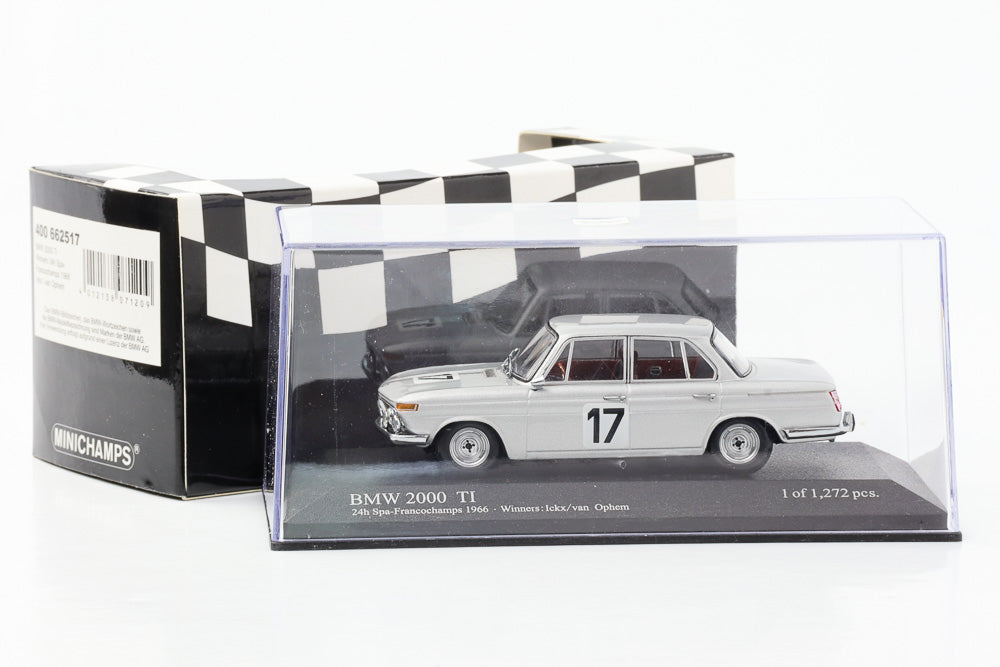 1:43 BMW 2000 Ti Winners 24h Spa Francochamps 1966 #17 silver Minichamps