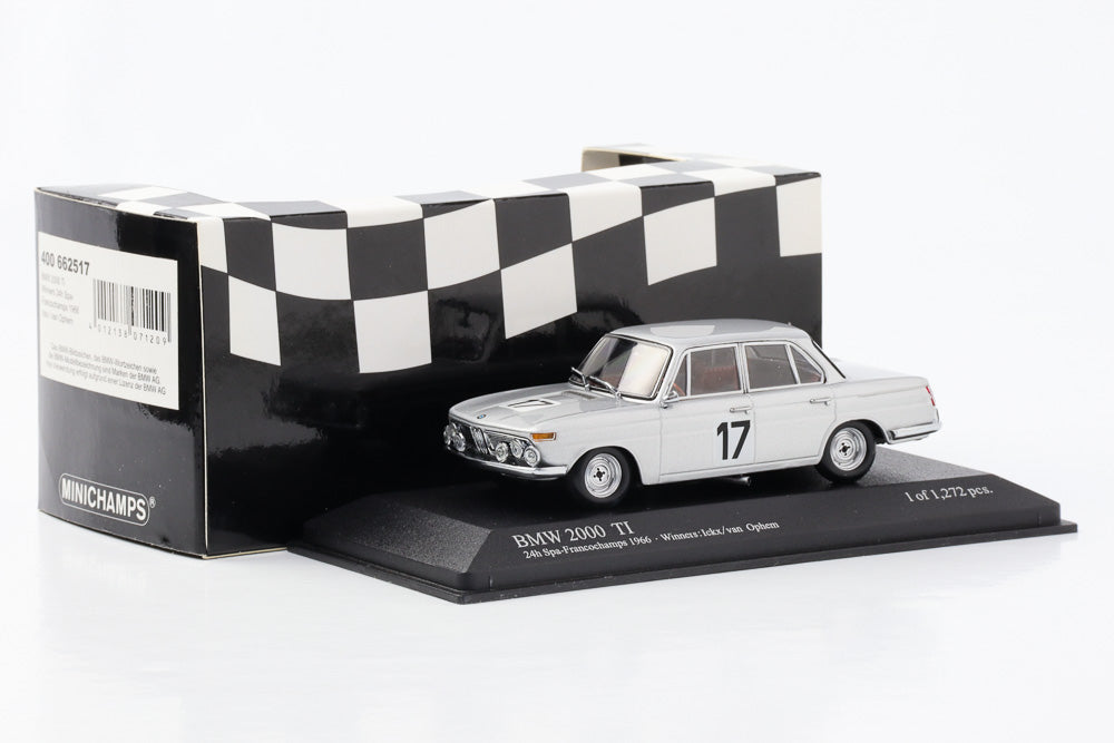 1:43 BMW 2000 Ti Winners 24h Spa Francochamps 1966 #17 silver Minichamps