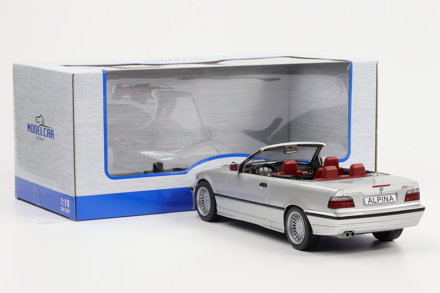 1:18 MCG BMW E36 Alpina B3 3.2 Cabrio silbermetallic mit Verdeck MCG18322