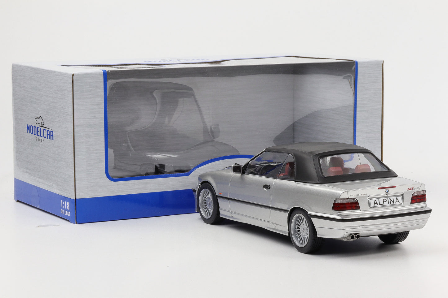 1:18 MCG BMW E36 Alpina B3 3.2 Cabrio silbermetallic mit Verdeck MCG18322