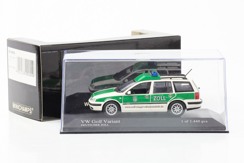 1:43 VW Golf Variant Zoll 2004 green white Minichamps