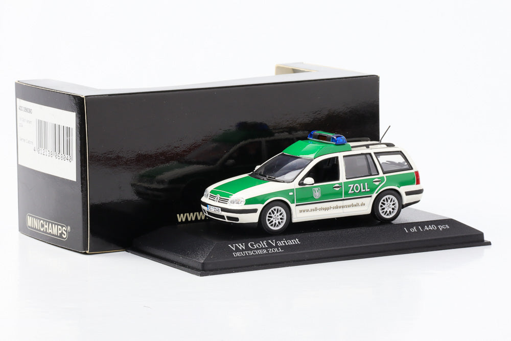 1:43 VW Golf Variant Zoll 2004 green white Minichamps