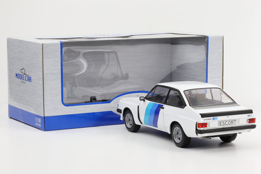 1:18 MCG Ford Escort MK II RS 2000 X-pack weiß blaue Streifen MCG18351