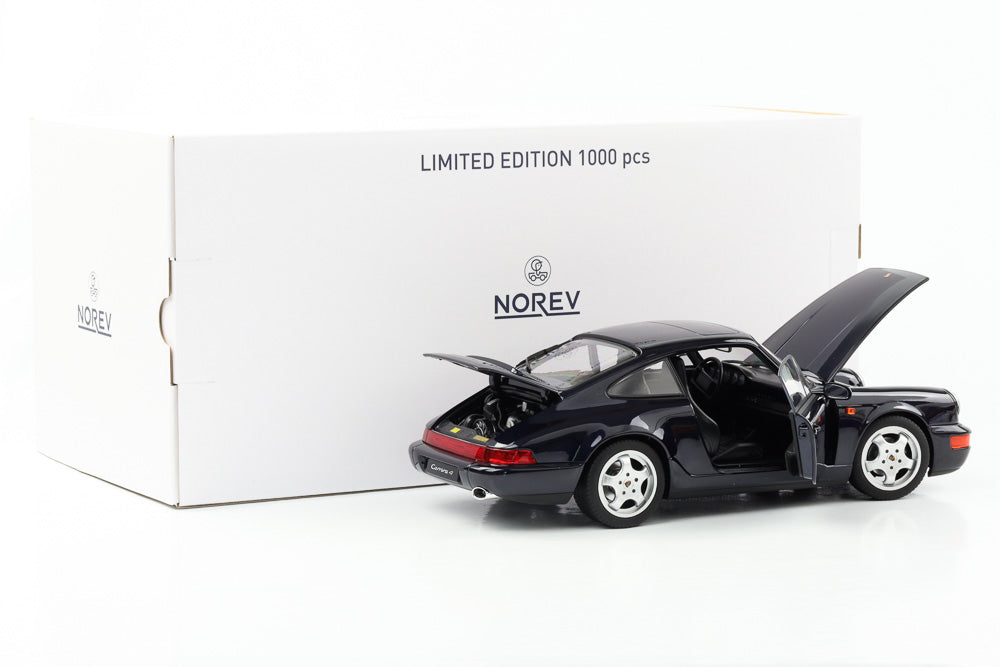 1:18 Porsche 911 964 Carrera 4 blue metallic 1990 Norev limited