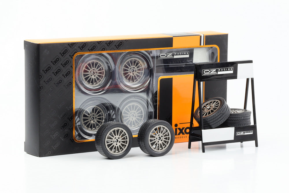 1:18 Räderset Radsatz 4 Felgen 27 mm Set OZ Superturismo WRC 36 mm mit Reifen IXO