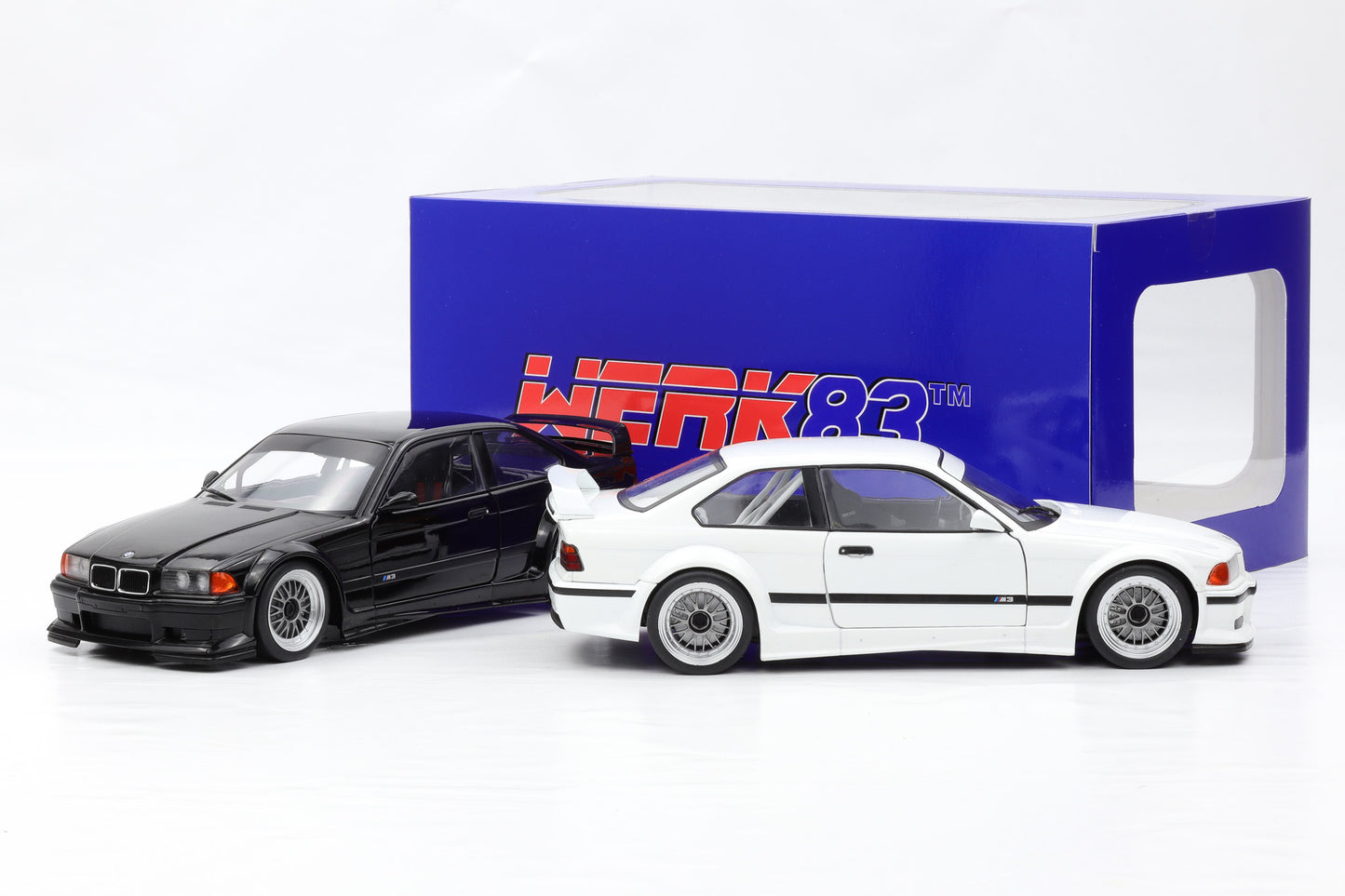 1:18 WERK83 BMW M3 E36 GTR Plain Body Street Version SET black / white