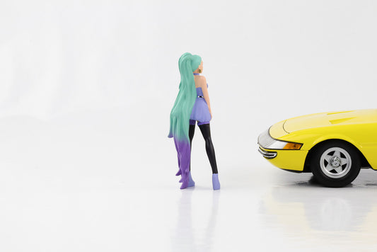 1:18 Figur Cosplay Anime Manga Mädchen grün/lila Haare kurzes Kleid American Diorama 4