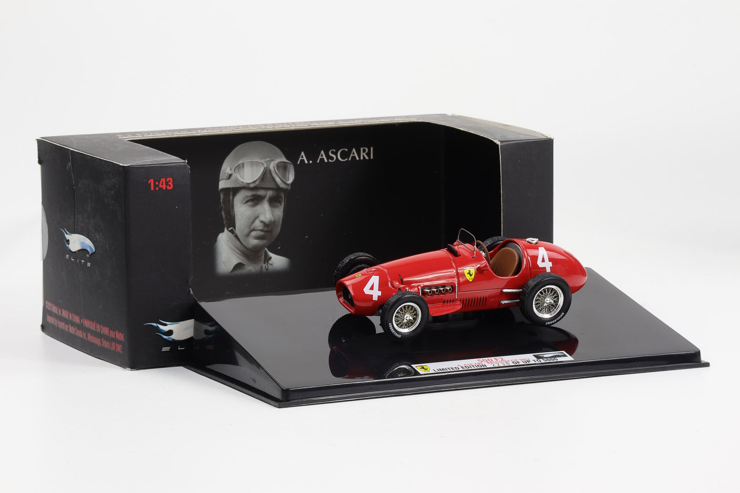 1:43 Hot Wheels Elite Ferrari 500 F2 Ascari #4 Belgium GP 1952 Formel 1 T6274