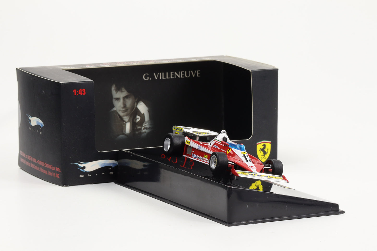 1:43 Hot Wheels Elite Ferrari 312 T3 G. Villeneuve #12 Canada GP 1978 Formel 1 T6272