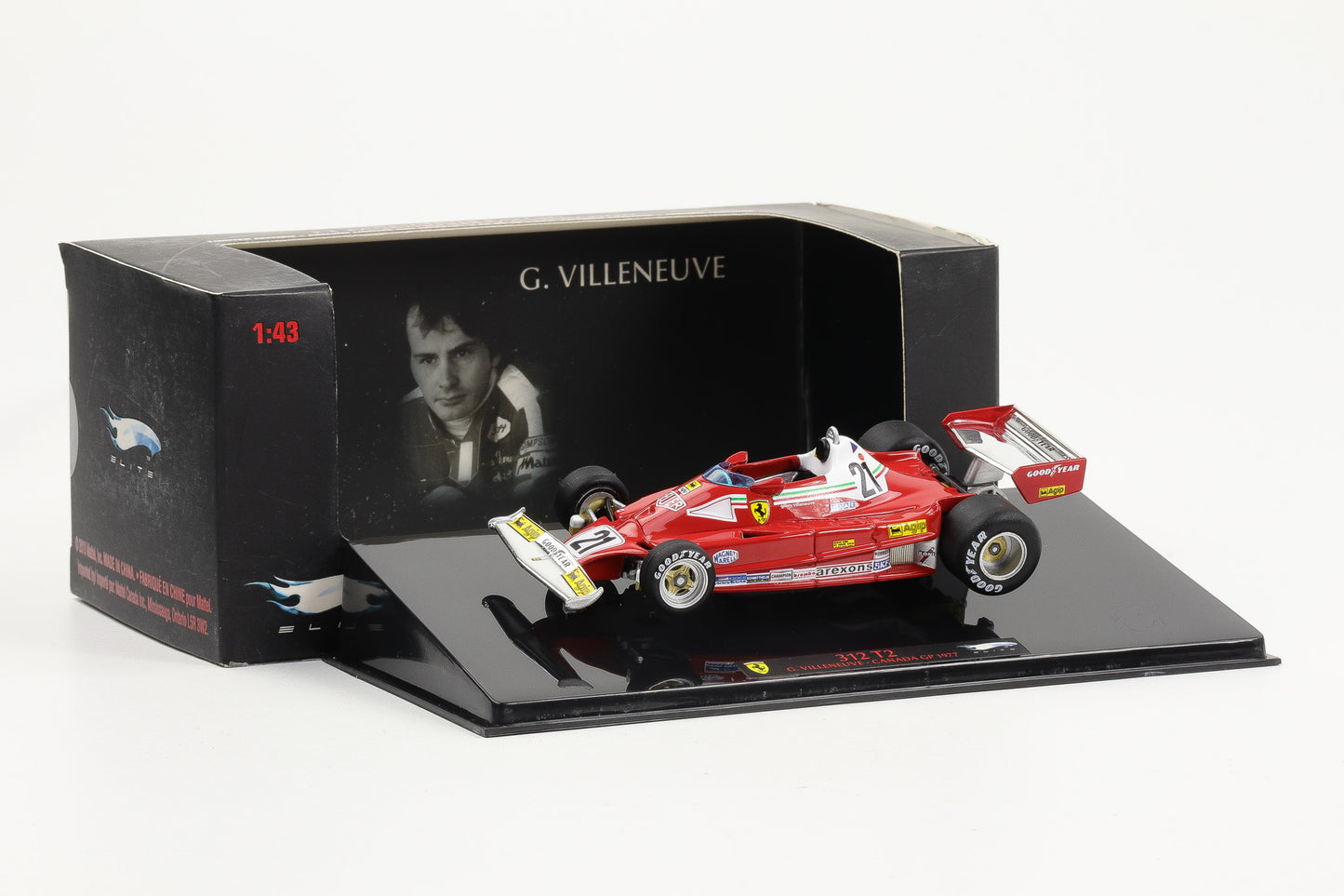 1:43 Hot Wheels Elite Ferrari 312 T2 Villeneuve #21 Canada GP 1977 Formel 1 T6270