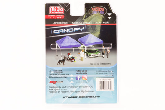 1:43 Canopy Set 2pcs. blau Faltpavillons American Diorama Figur