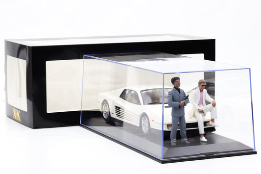 1:18 Ferrari Miami Vice Testarossa US 1984 mit Figur Sonny Tubbs + Vitrine