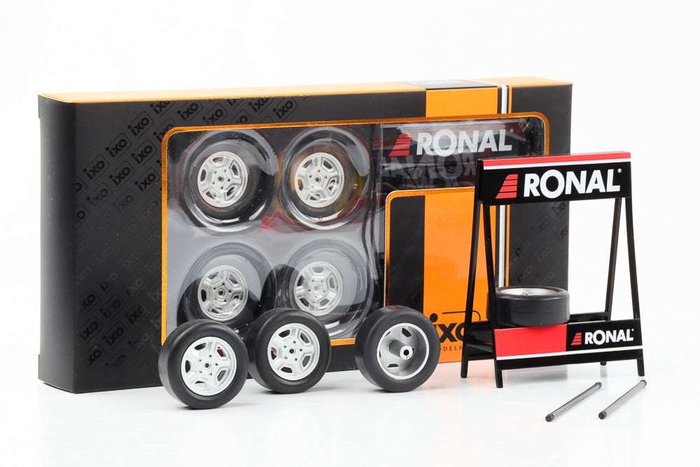 1:18 4 Felgen 24 mm Radsatz Set Ronal GM 34 mm mit Reifen IXO