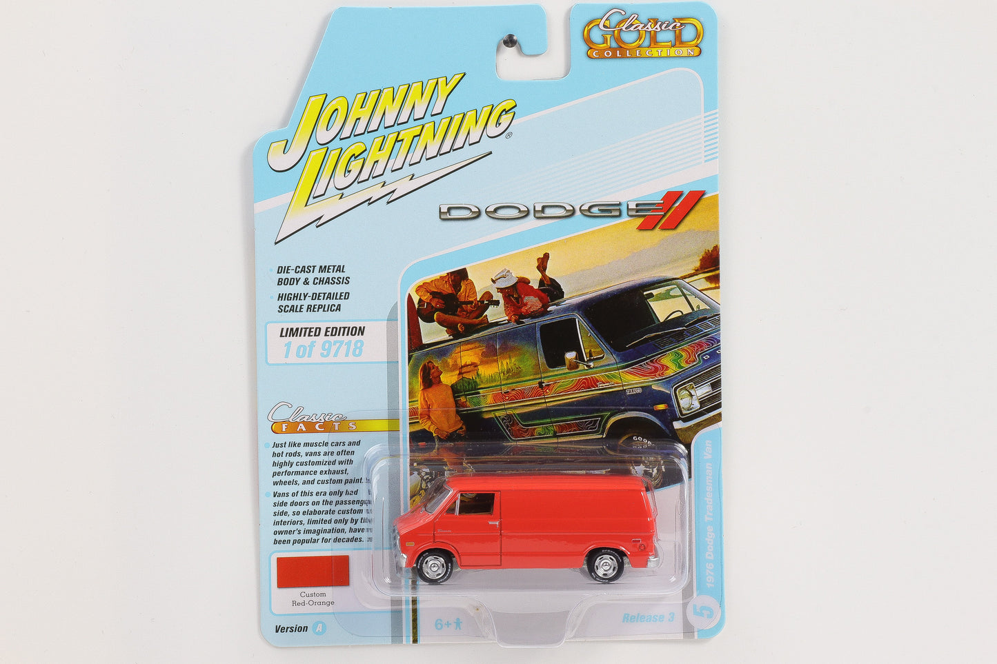 1:64 1976 Dodge Trademan red orange Johnny Lightning Classic Gold Collection