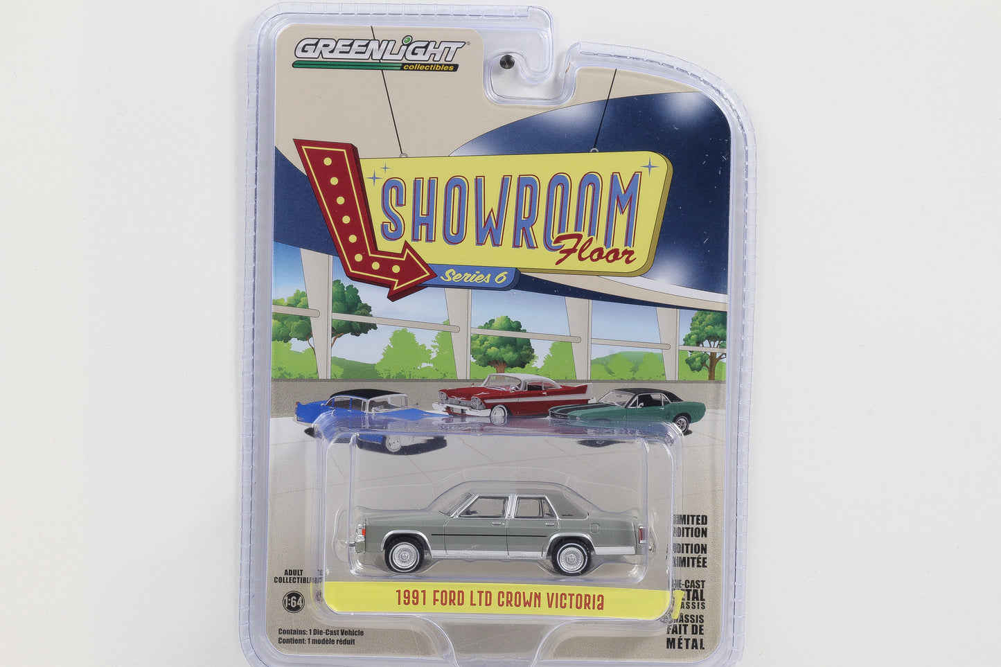 1:64 Greenlight 1991 Ford LTD Crown Victoria grau Showroom Floor Series 6