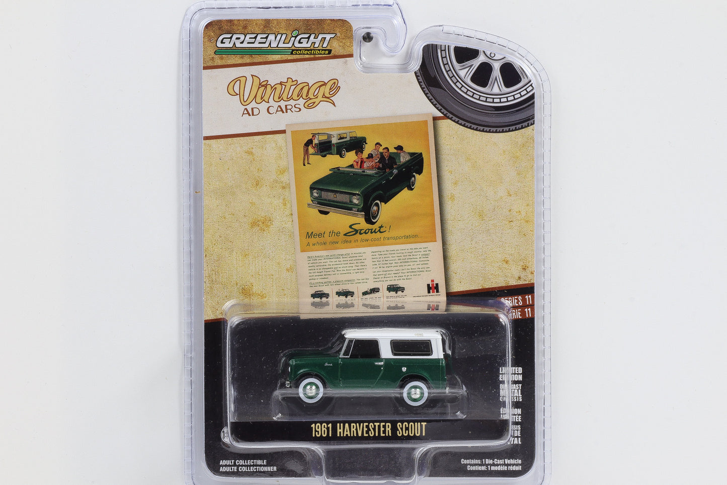 1:64 Greenlight 1961 Harvester Scout metallic grün Vintage AD Cars Series 11