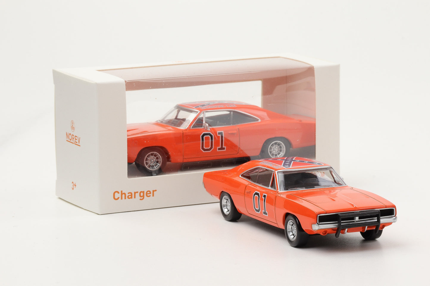 1:43 Dodge Charger 1969 General Lee Movie car with flag 1:43 Norev Jet Car
