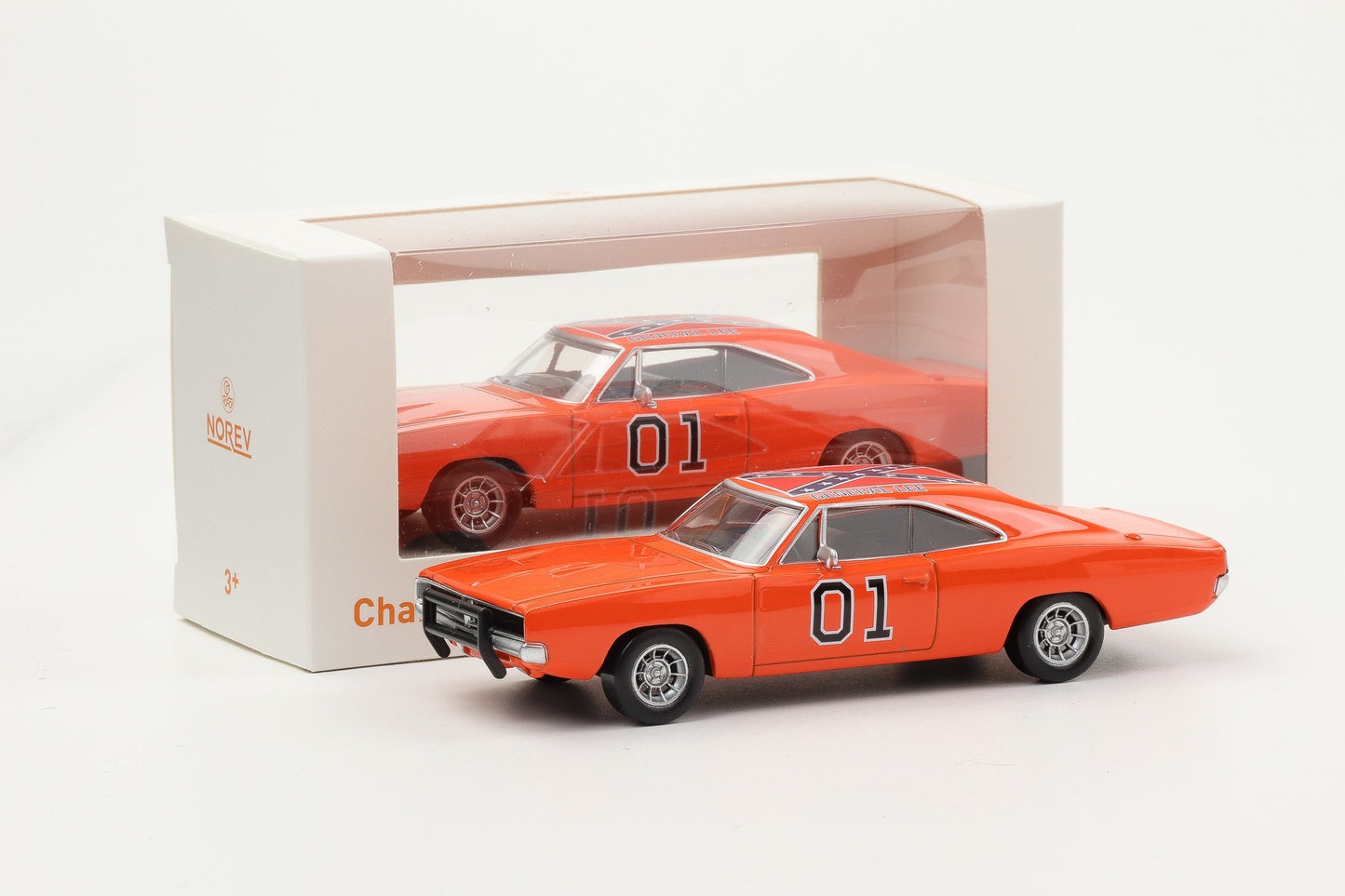 1:43 Dodge Charger 1969 General Lee Movie car with flag 1:43 Norev Jet Car