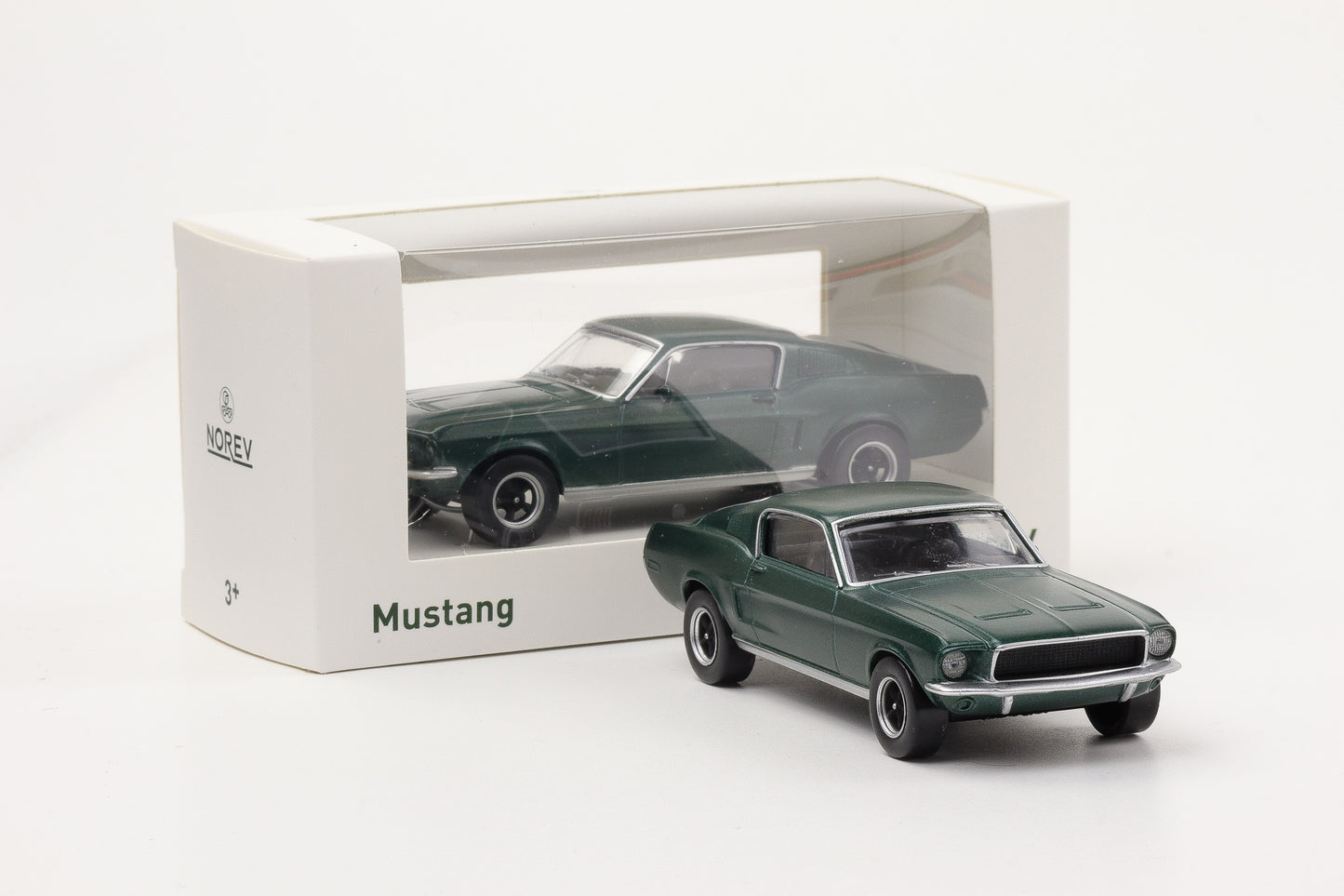 1:43 Ford Mustang Fastback Satin green 1968 Norev Jet Car diecast