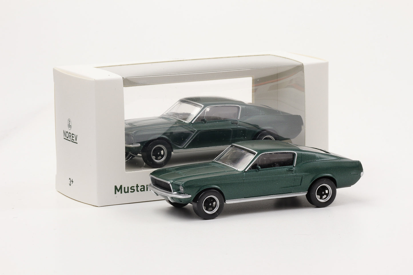 1:43 Ford Mustang Fastback Satin green 1968 Norev Jet Car diecast