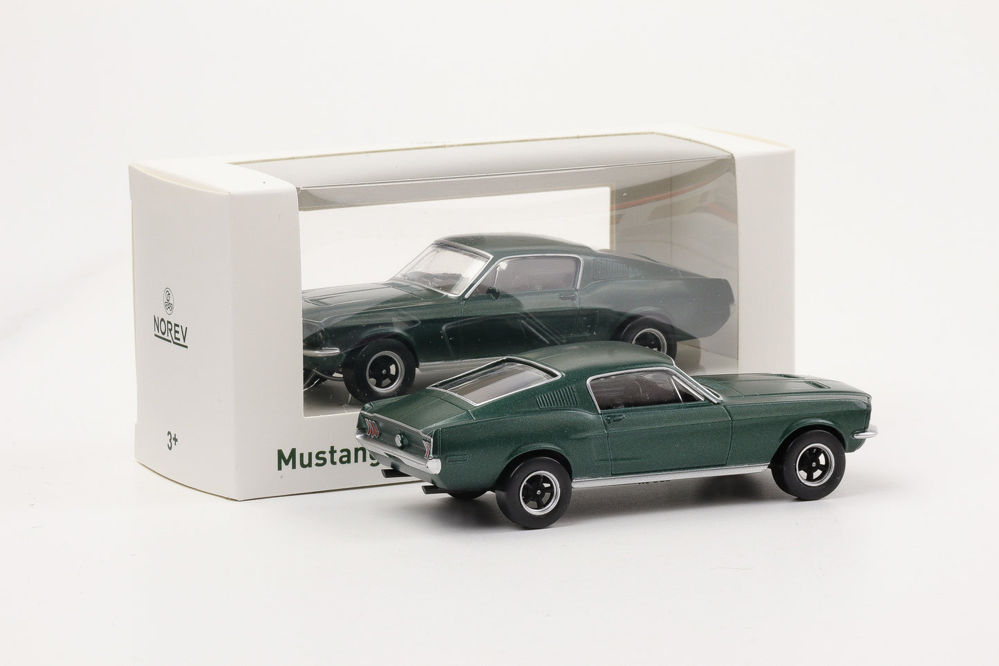1:43 Ford Mustang Fastback Satin green 1968 Norev Jet Car diecast