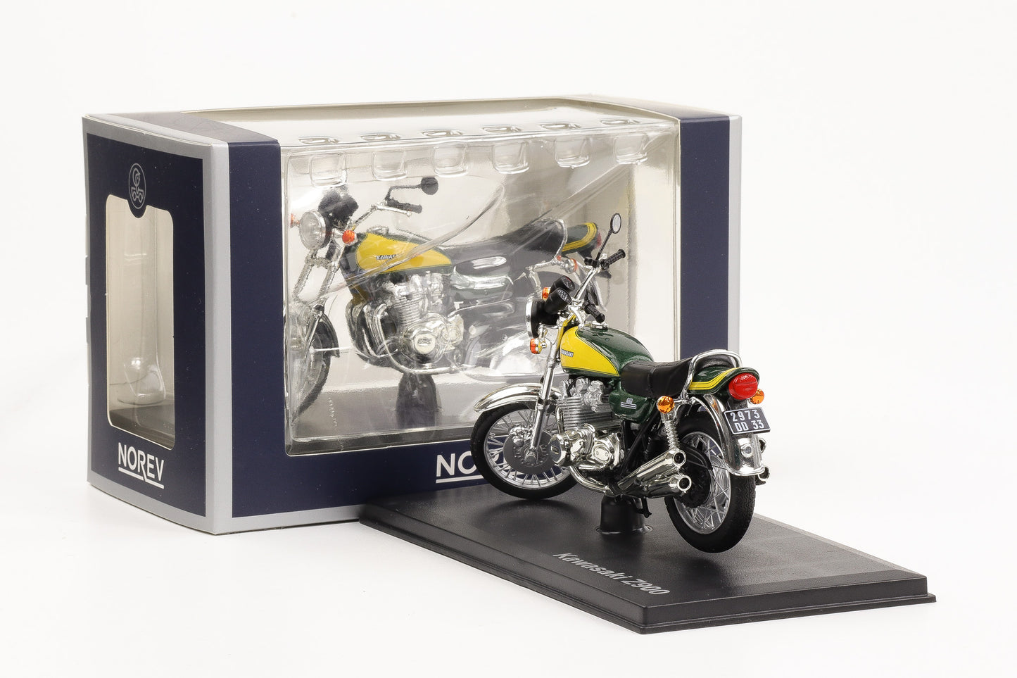 1:18 Kawasaki Z900 gelb 1973 Motorrad Bike Norev 182030