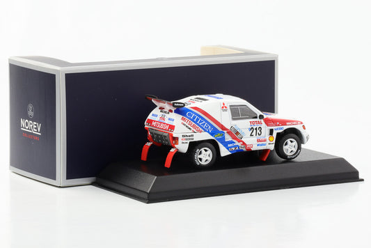 1:43 Mitsubishi Pajero Dakar Rally Nr. 213 3. Platz 1992 weiss Norev 800163