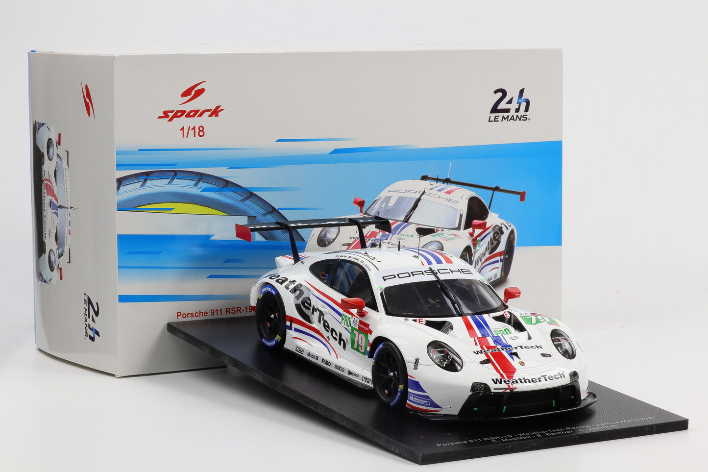 1:18 Spark Porsche 911 RSR-19 #19 24H Le Mans 2021 Weather Tech 18S700