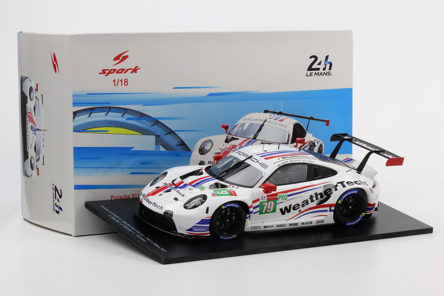 1:18 Spark Porsche 911 RSR-19 #19 24H Le Mans 2021 Weather Tech 18S700