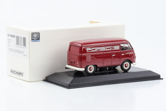 1:43 Volkswagen T1 Renndienst Porsche Transporter 1963 rot Minichamps