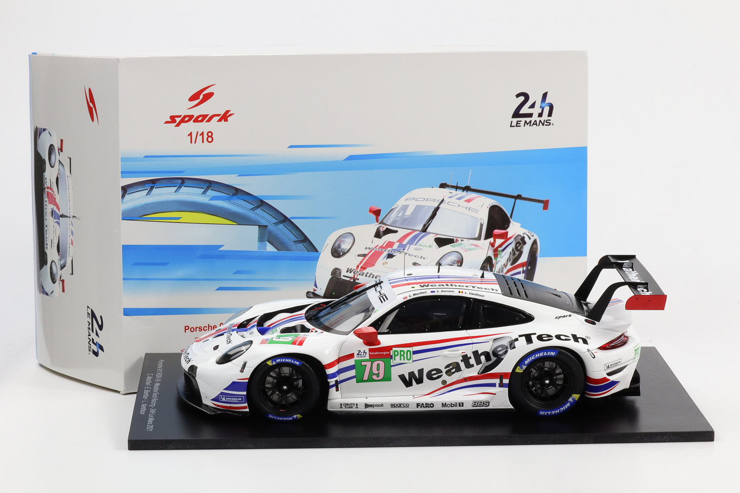 1:18 Spark Porsche 911 RSR-19 #19 24H Le Mans 2021 Weather Tech 18S700