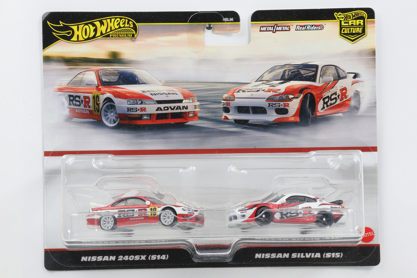 1:64 Hot Wheels Premium Nissan 240SX S14 + Silvia S15 rot-weiß Car Culture