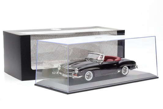 1:18 Norev Mercedes-Benz 190 SL Roadster W121 Softtop schwarz Dealer + Vitrine