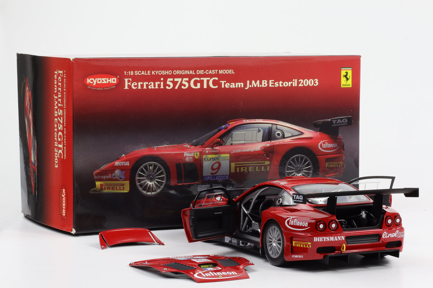 1:18 Kyosho Ferrari 575 GTC Team J.M.B. Estoril 2003 08393B