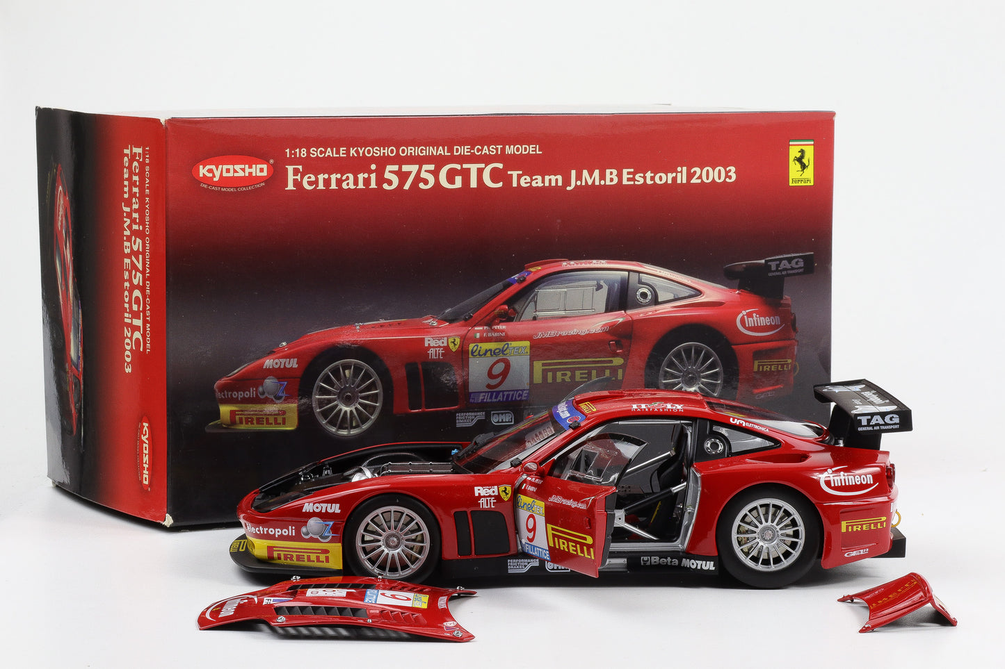 1:18 Kyosho Ferrari 575 GTC Team J.M.B. Estoril 2003 08393B