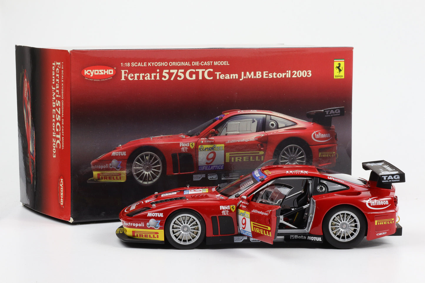 1:18 Kyosho Ferrari 575 GTC Team J.M.B. Estoril 2003 08393B