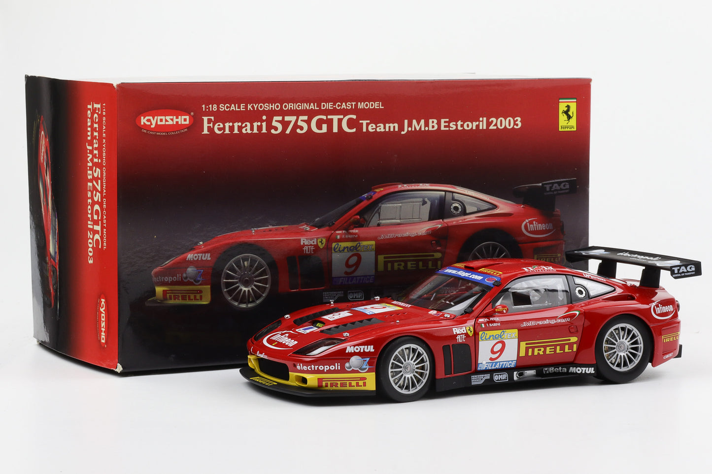 1:18 Kyosho Ferrari 575 GTC Team J.M.B. Estoril 2003 08393B