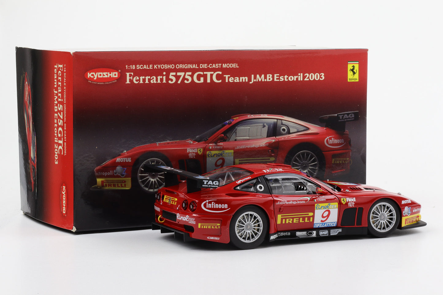 1:18 Kyosho Ferrari 575 GTC Team J.M.B. Estoril 2003 08393B