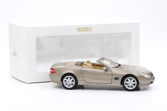 1:18 Norev Mercedes-Benz SL500 R230 Travertin beige metallic mit Hardtop
