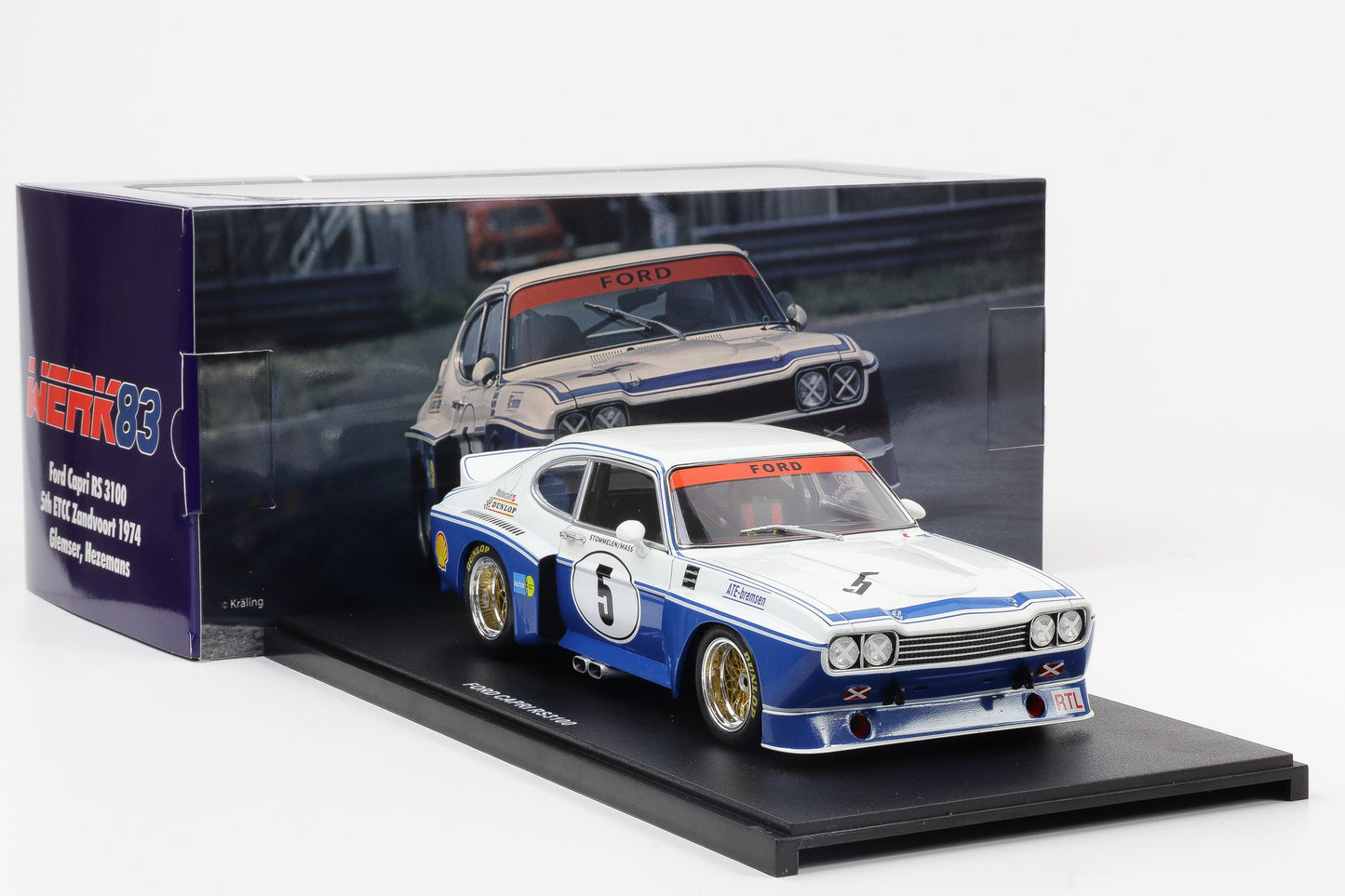 1:18 Ford Capri RS 3100 #5 5th ETCC Zandvoort 1974 Stommelen Mass Werk83 diecast