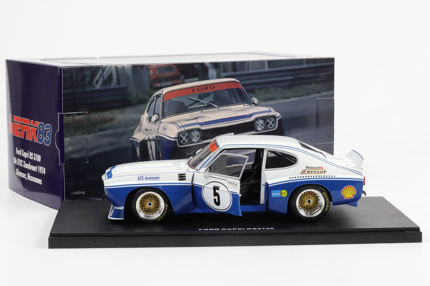 1:18 Ford Capri RS 3100 #5 5th ETCC Zandvoort 1974 Stommelen Mass Werk83 diecast