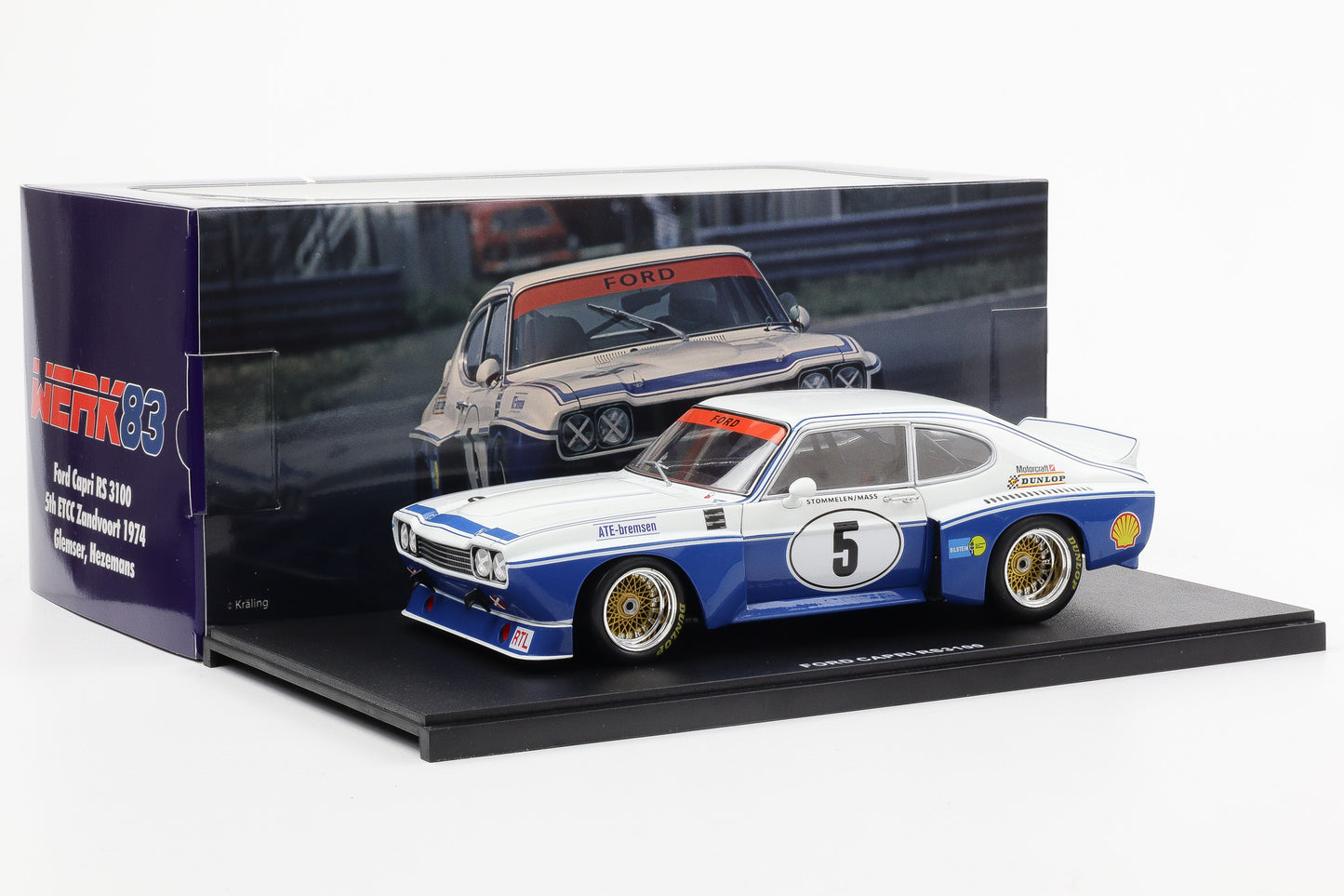 1:18 Ford Capri RS 3100 #5 5th ETCC Zandvoort 1974 Stommelen Mass Werk83 diecast