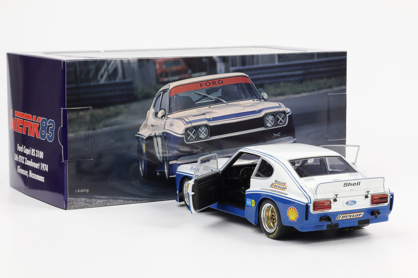 1:18 Ford Capri RS 3100 #5 5th ETCC Zandvoort 1974 Stommelen Mass 1:18 WERK83