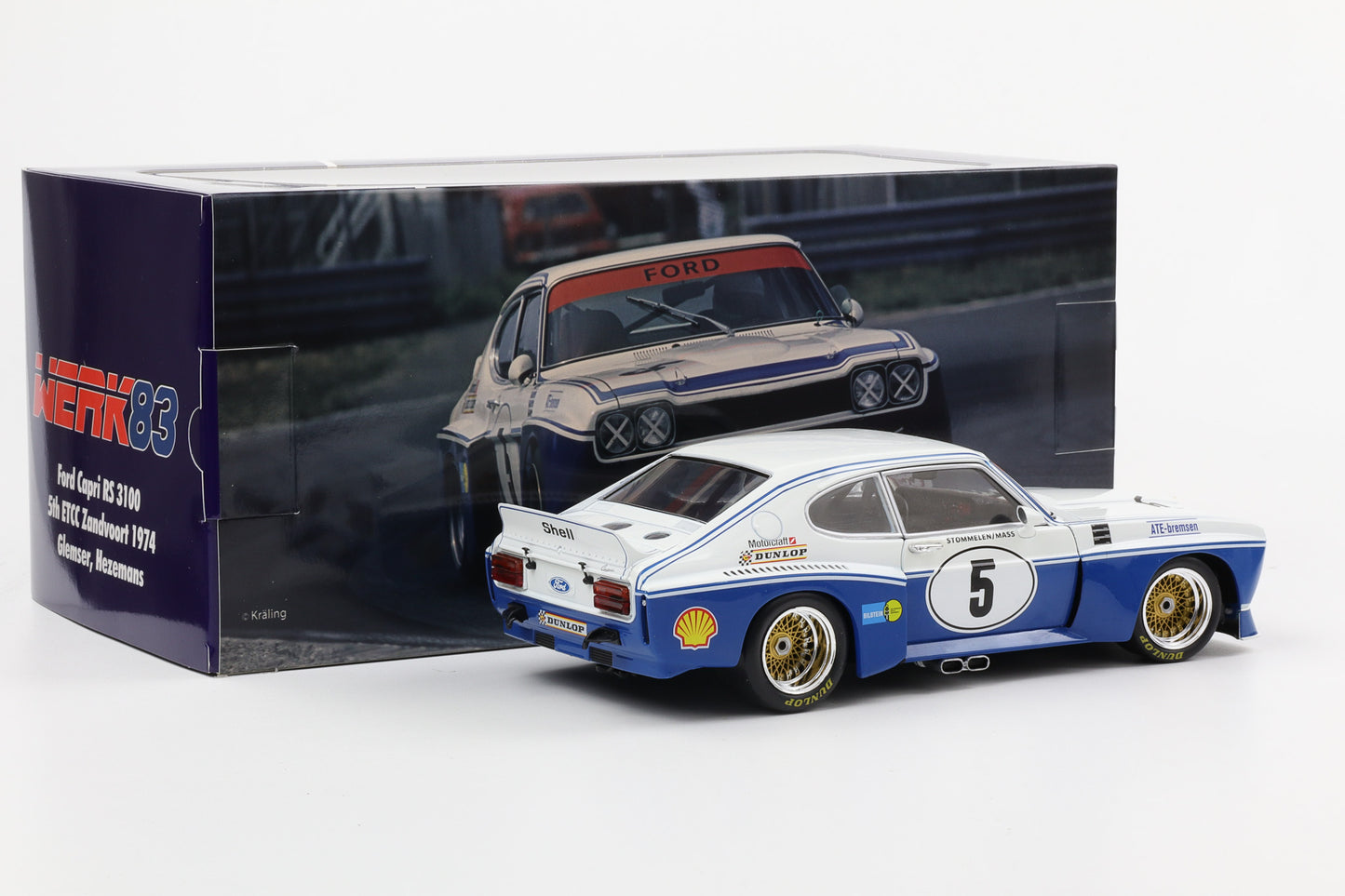 1:18 Ford Capri RS 3100 #5 5th ETCC Zandvoort 1974 Stommelen Mass 1:18 WERK83